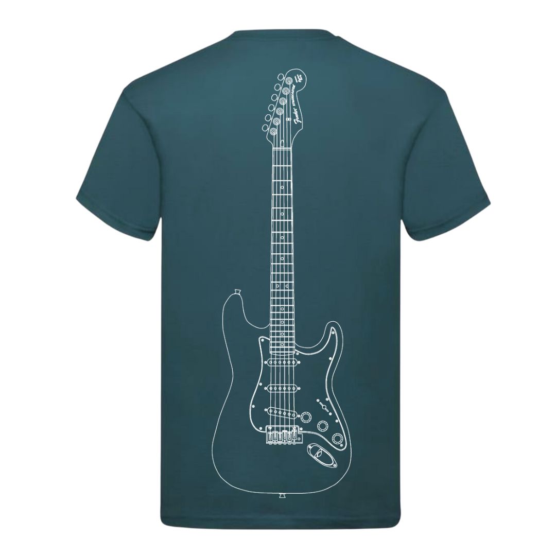 Blue Brew Garden guitar T-shirt