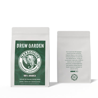 Brew Garden Haragogipe coffee package on a white background