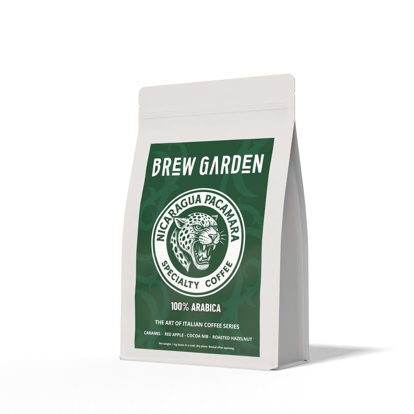 Brew Garden coffee bag on a white background