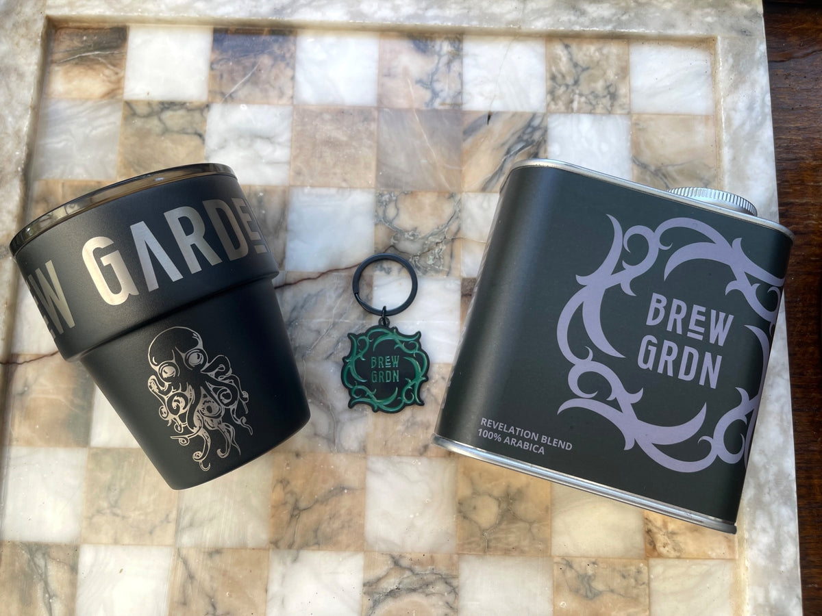 Brew Garden Coffee Club Bundle with Revelation Blend 200g tin, KeepCup and Brew Garden logo keyring